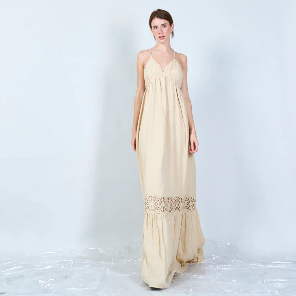 Simple backless maxi dress wholesale