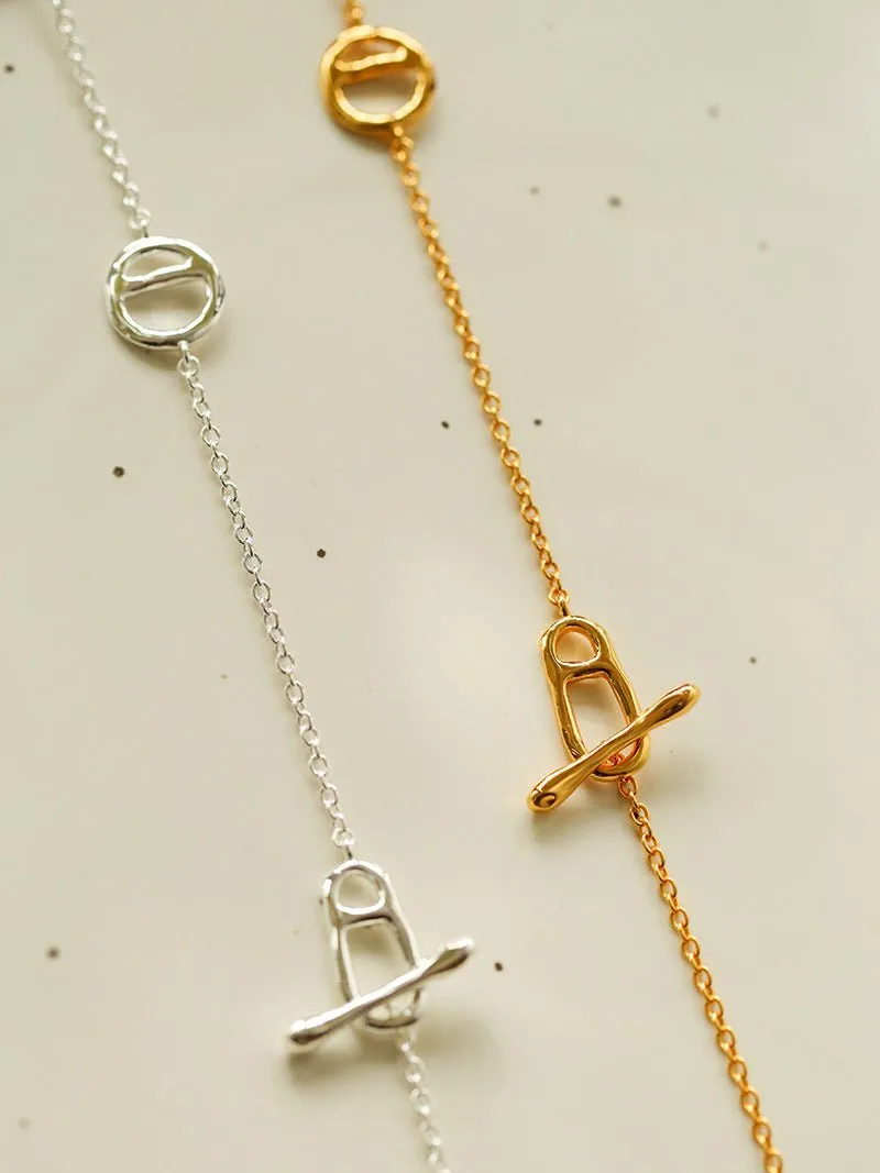 Simple Geometric Long Chain Necklace
