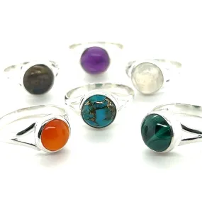 Simple Vibrant Circular Stone Ring