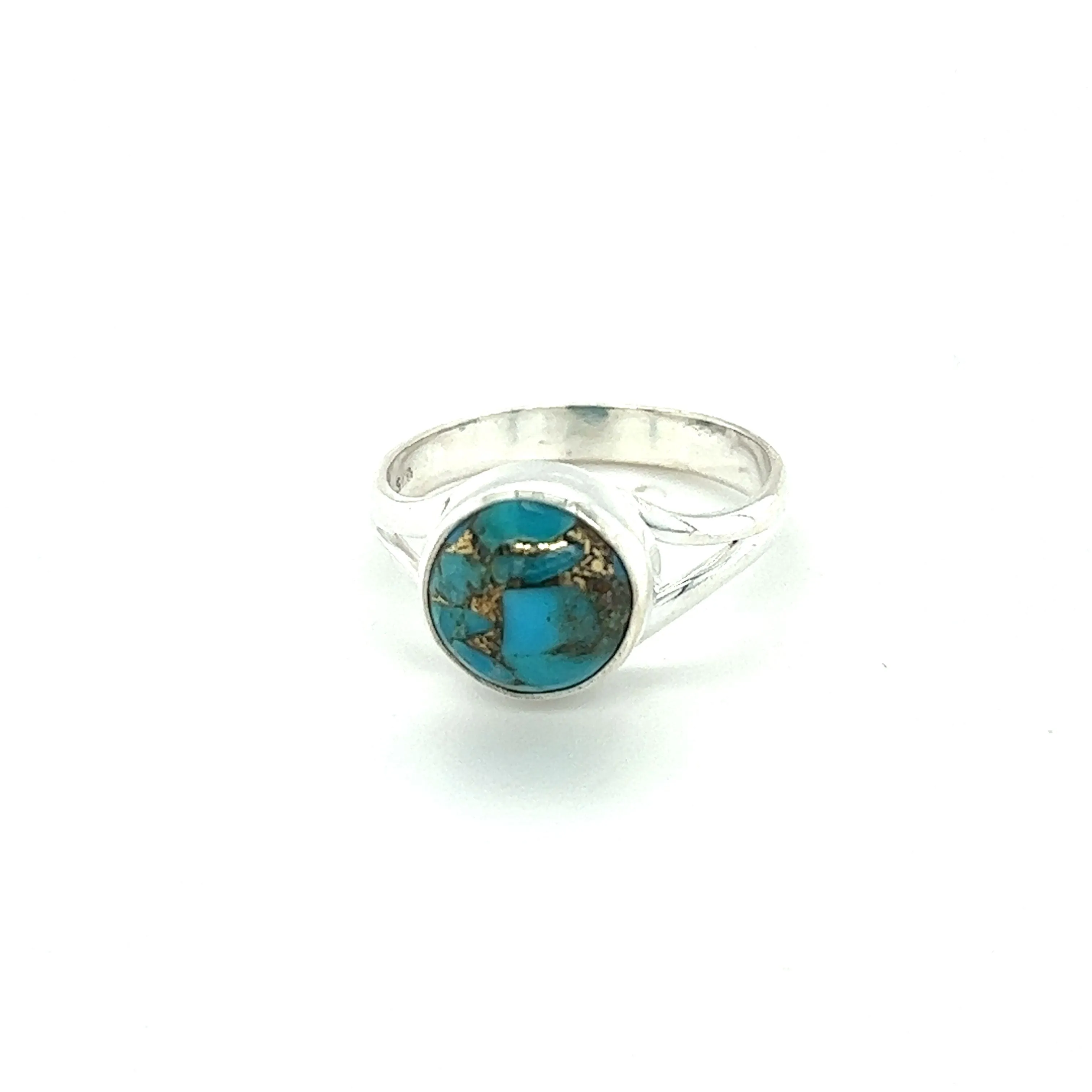 Simple Vibrant Circular Stone Ring