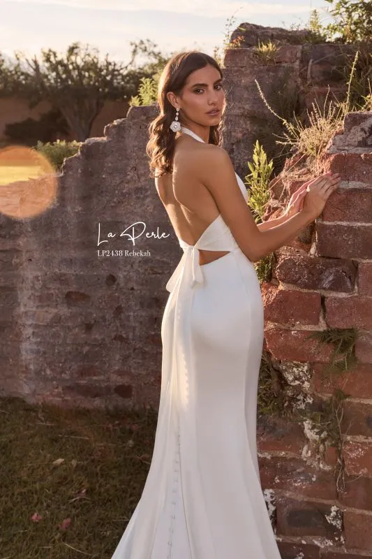 Size 6 La Perle LP2438 Rebekah Ivory Gown