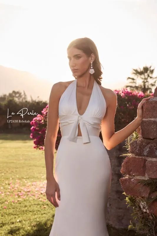 Size 6 La Perle LP2438 Rebekah Ivory Gown