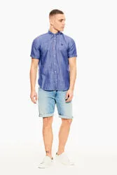 S/S LINEN W/BUTTON-DOWN REG-FIT