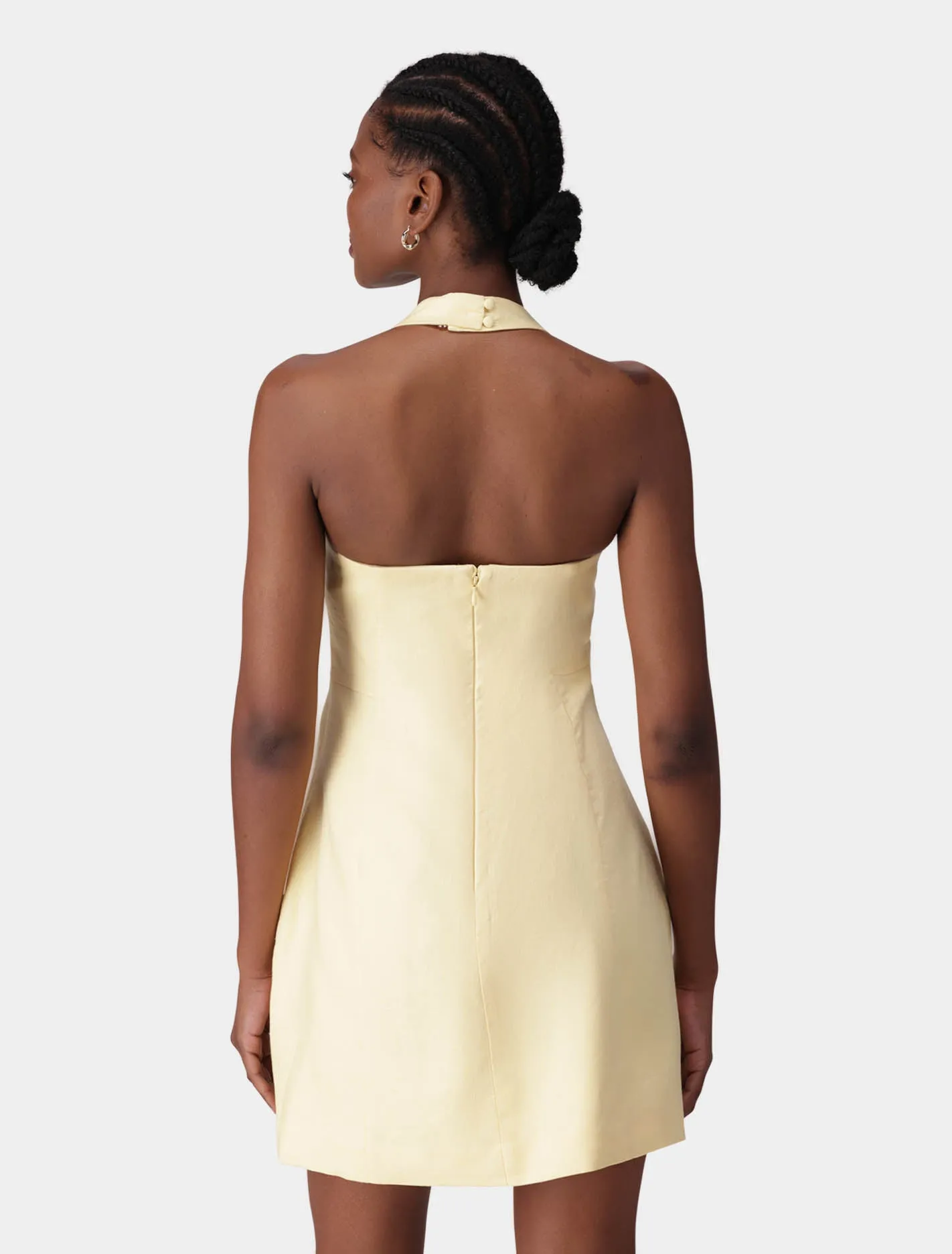 Stevie Halter Neck Linen Mini Dress
