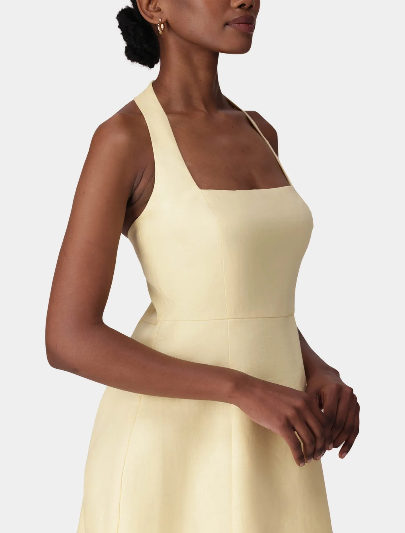 Stevie Halter Neck Linen Mini Dress