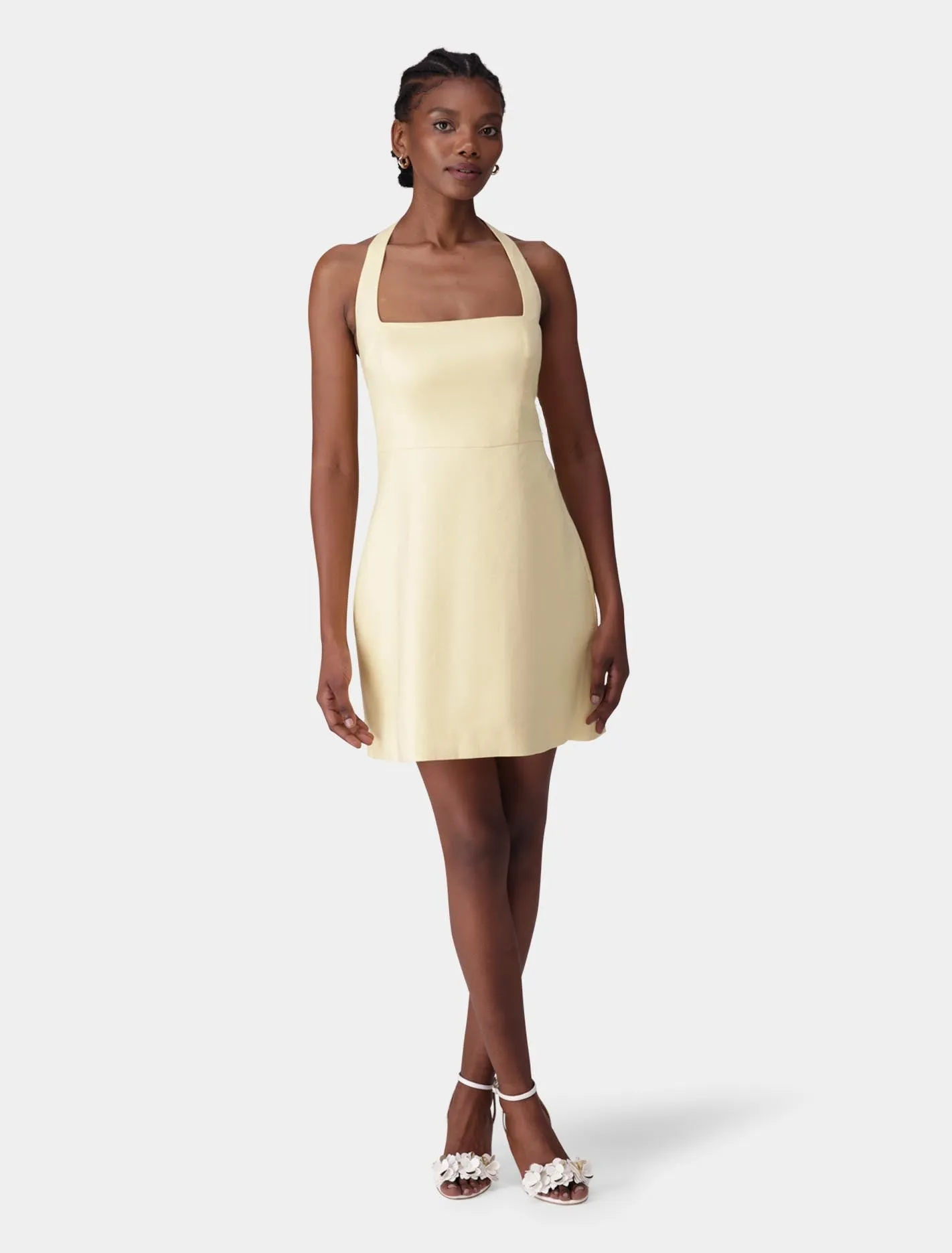 Stevie Halter Neck Linen Mini Dress