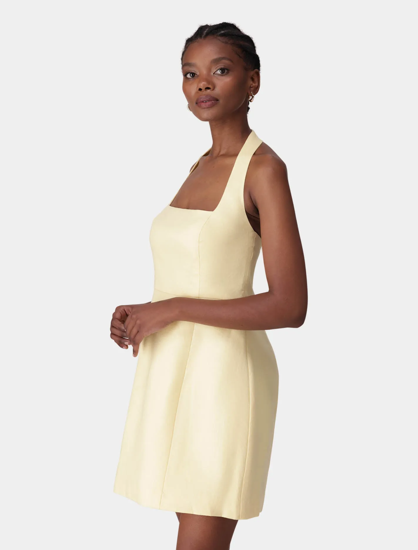 Stevie Halter Neck Linen Mini Dress