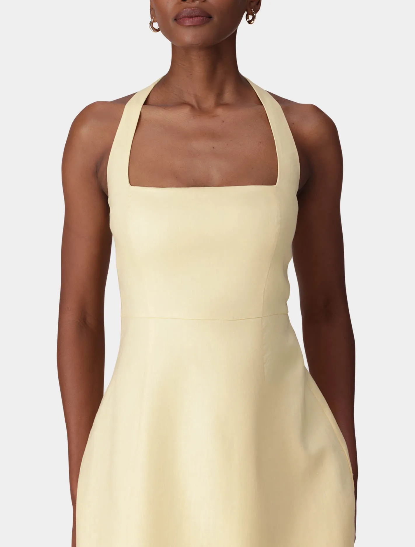 Stevie Halter Neck Linen Mini Dress