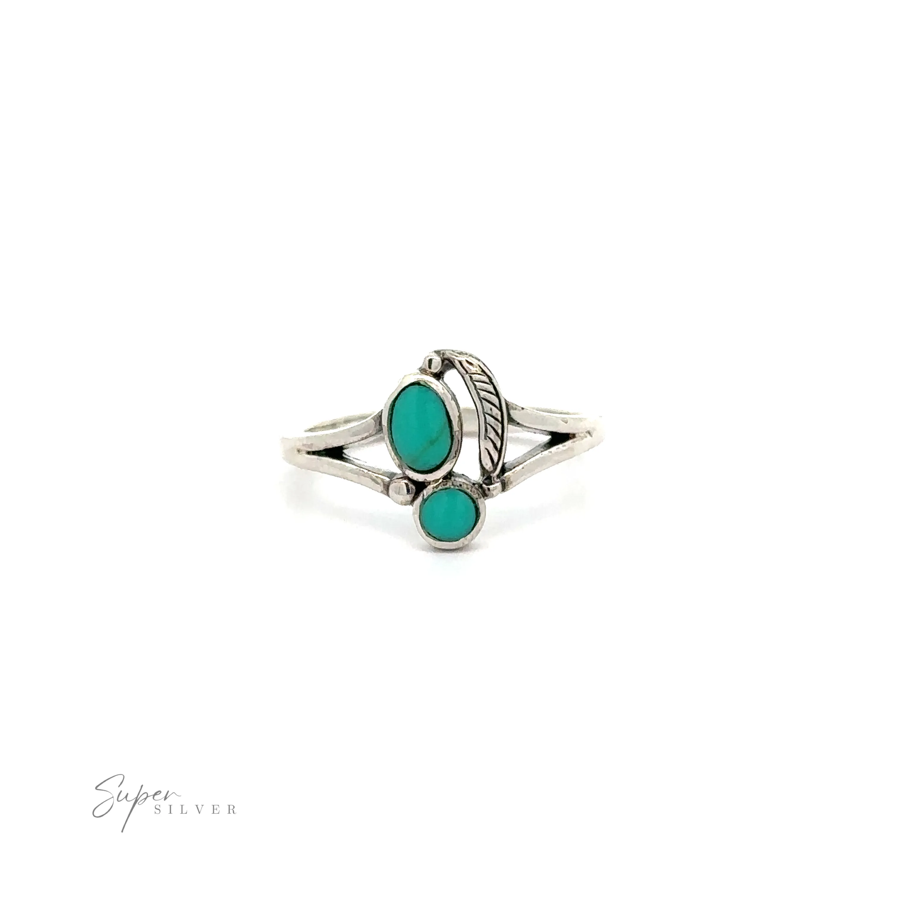 Stone and Feather Ring