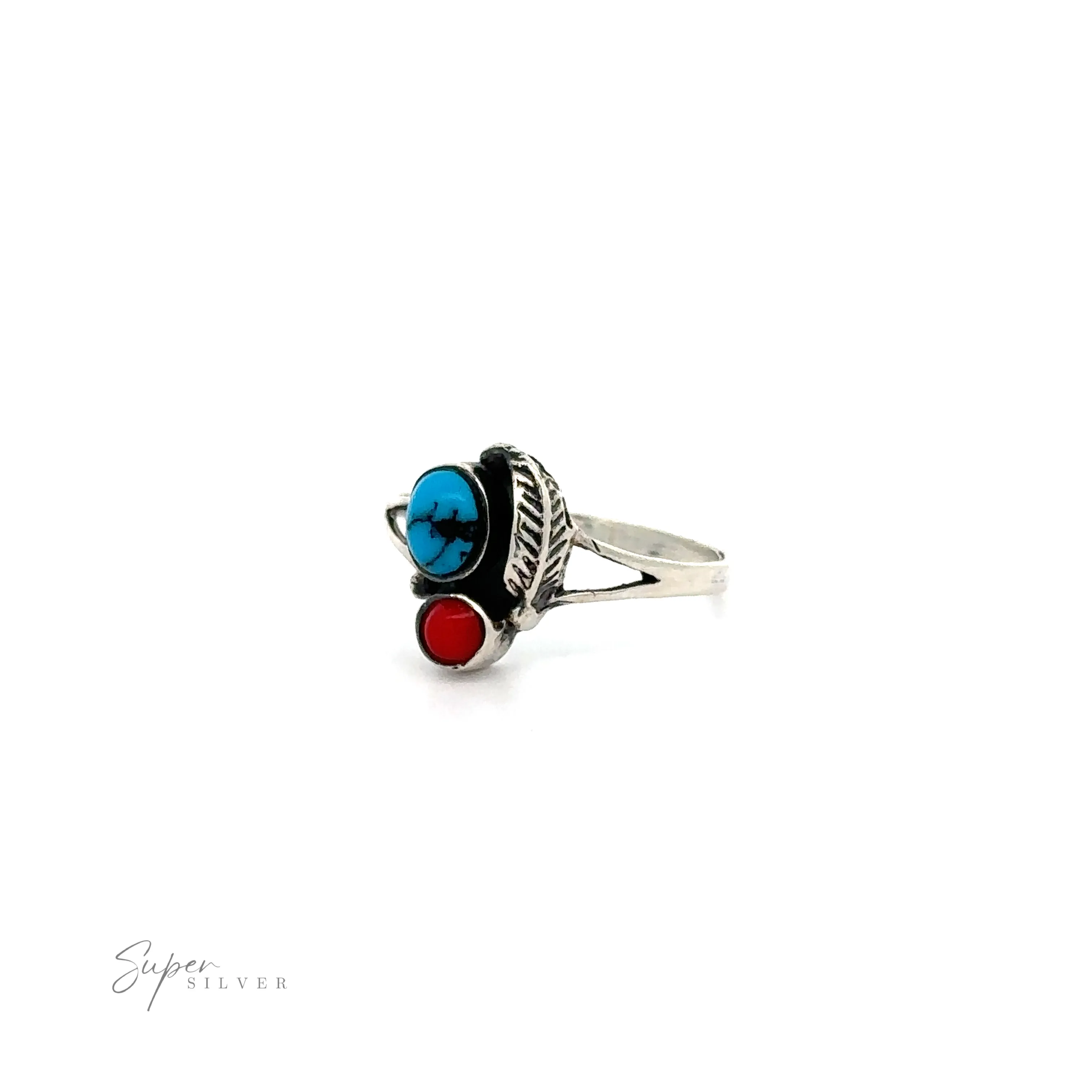 Stone and Feather Ring
