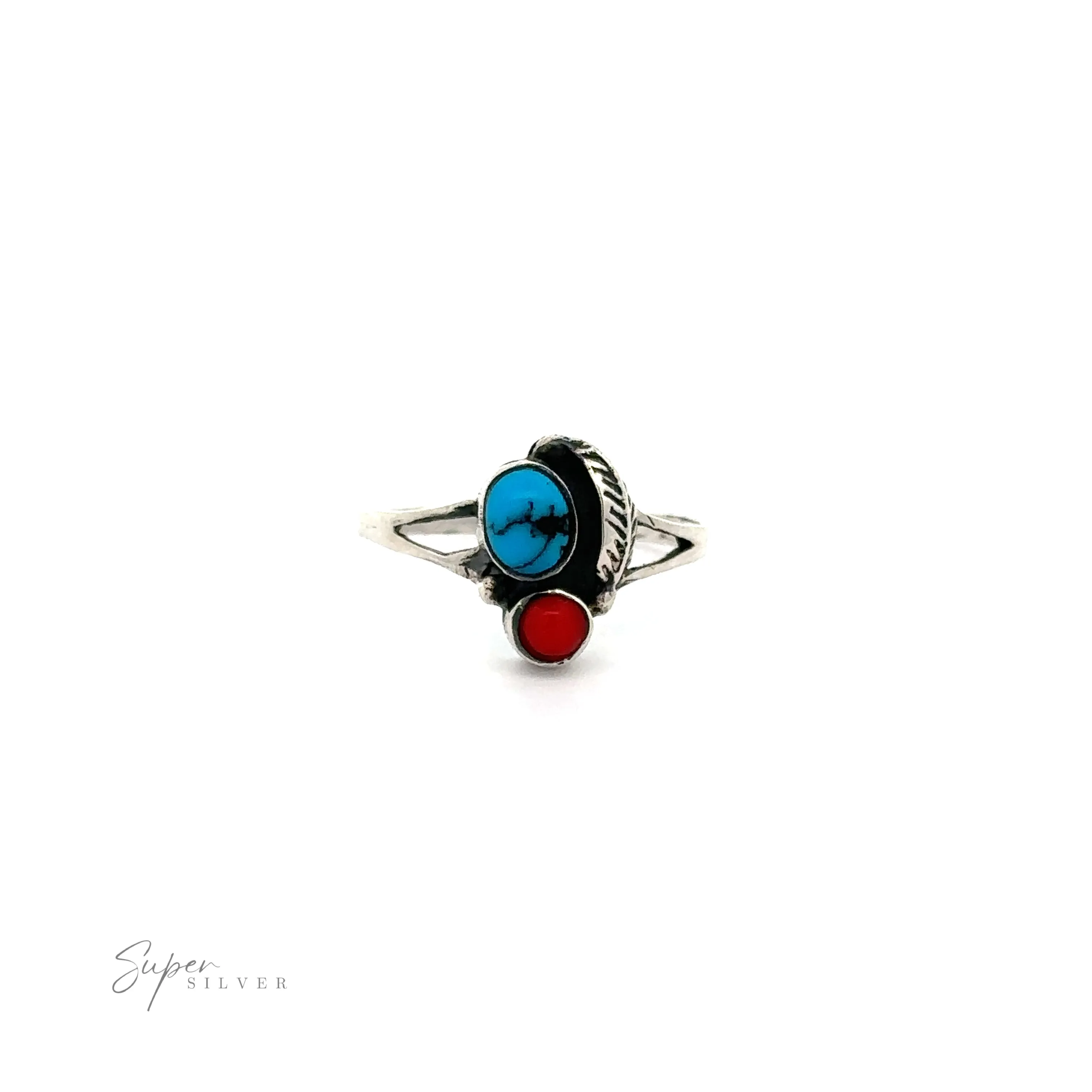 Stone and Feather Ring
