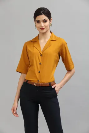 Style Quotient Women Mustard Formal Shirt