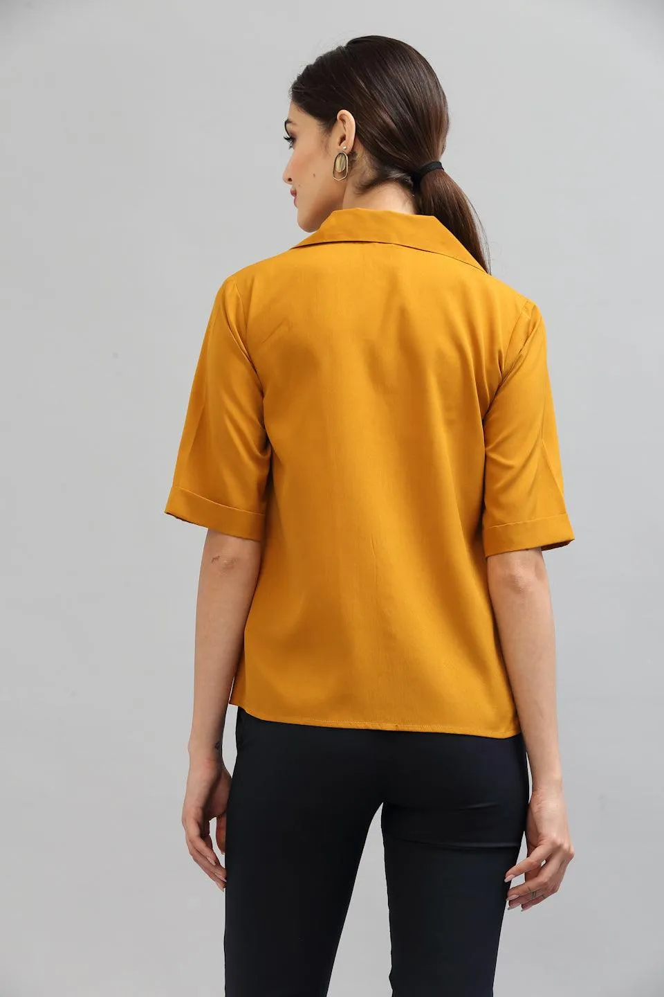 Style Quotient Women Mustard Formal Shirt