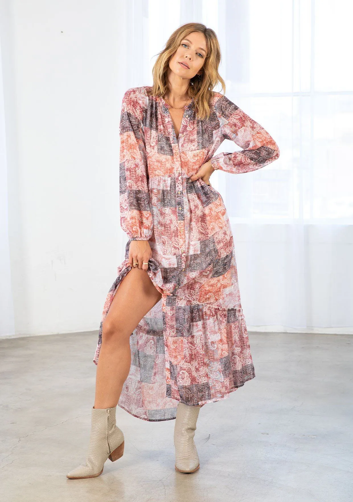 Sunstone Patchwork Maxi Dress