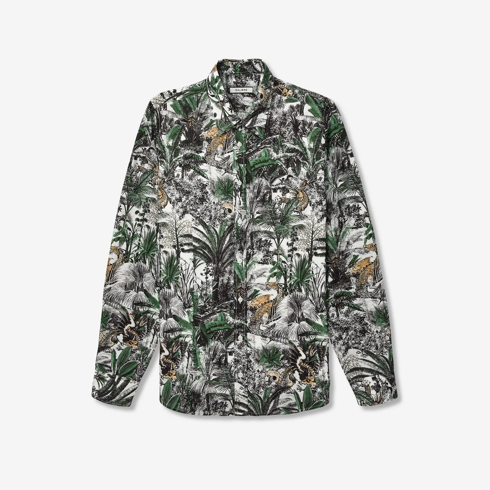 Tailored-Fit Rainforest Cotton Linen Shirt White Combo