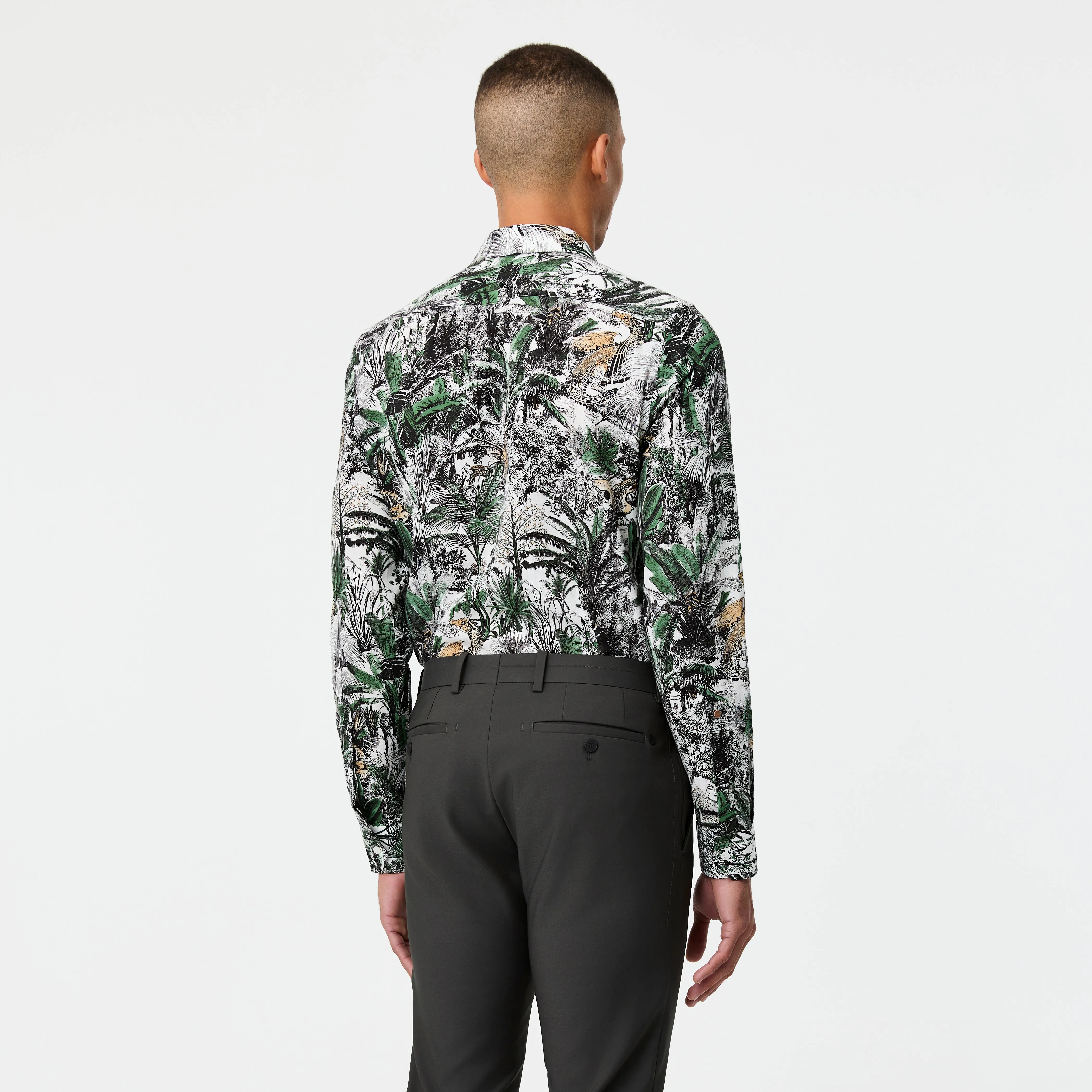 Tailored-Fit Rainforest Cotton Linen Shirt White Combo