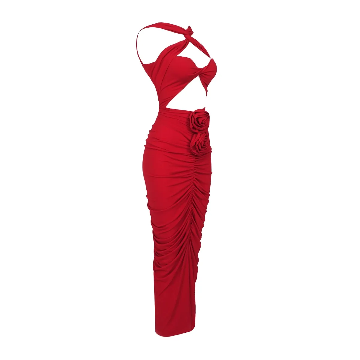 The Hottest Ruched Midi Dress