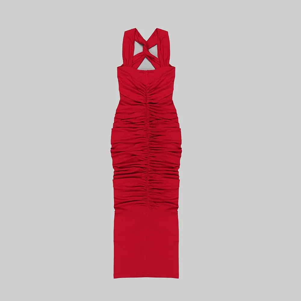 The Hottest Ruched Midi Dress