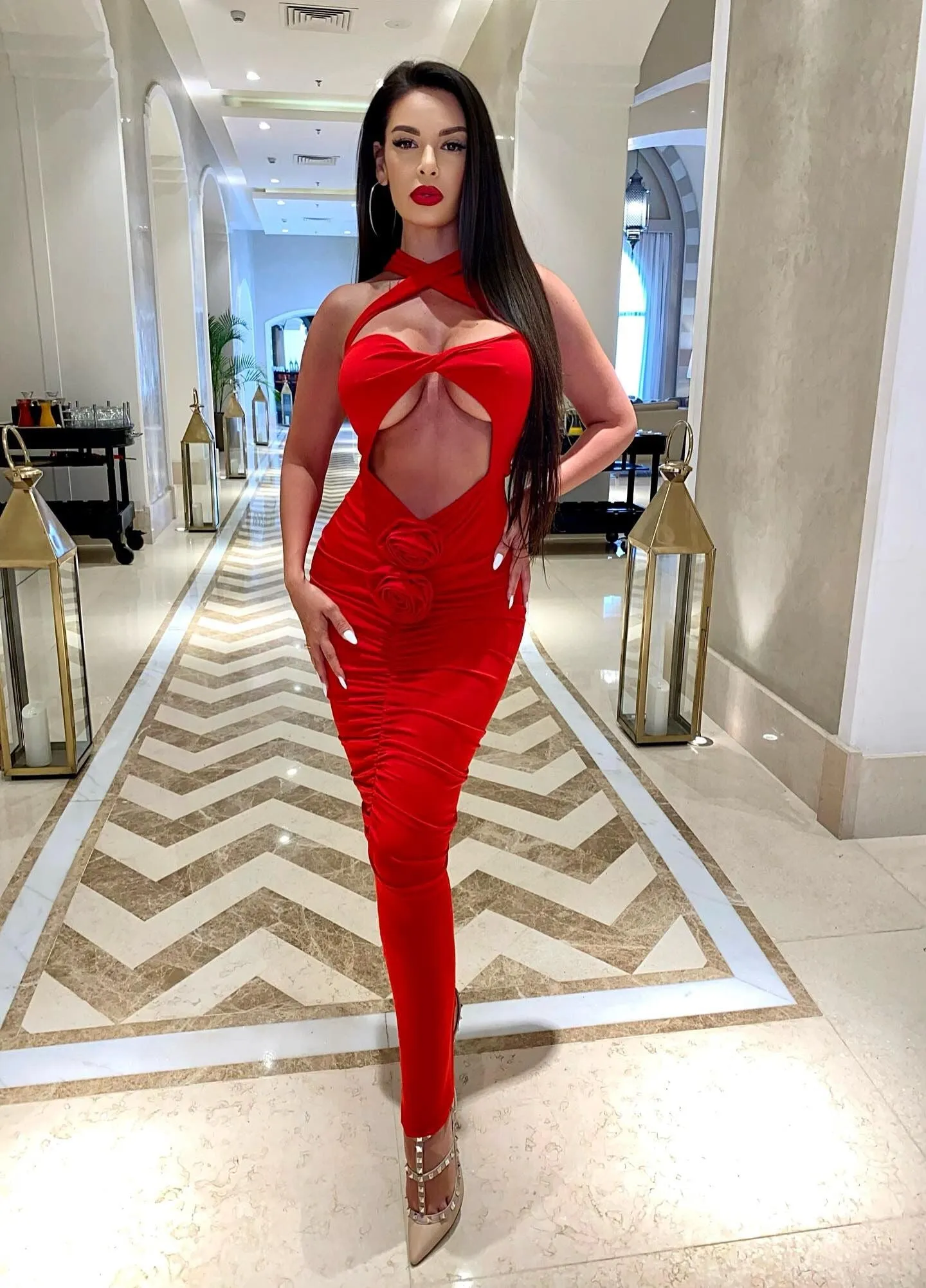 The Hottest Ruched Midi Dress