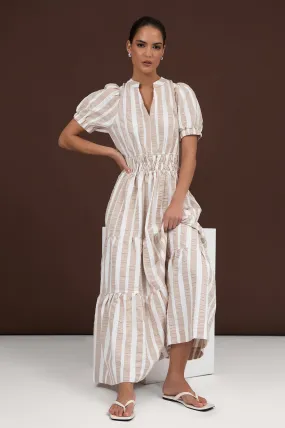 Violette Cotton Stripe Maxi Dress