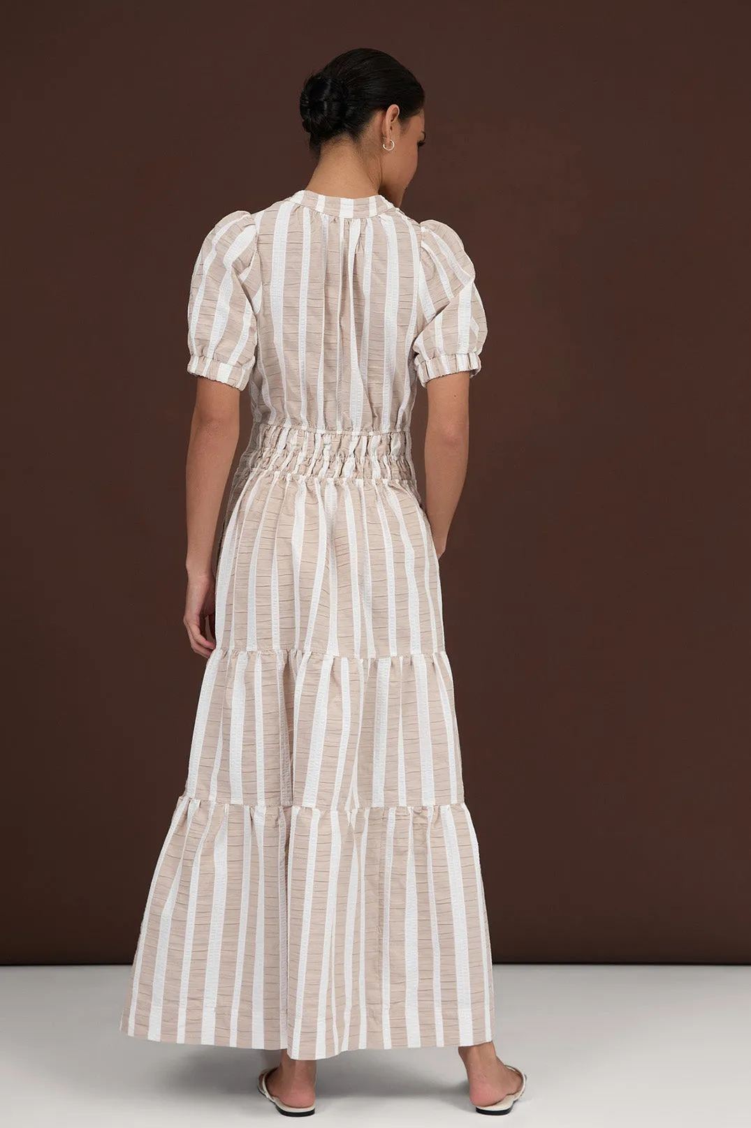 Violette Cotton Stripe Maxi Dress