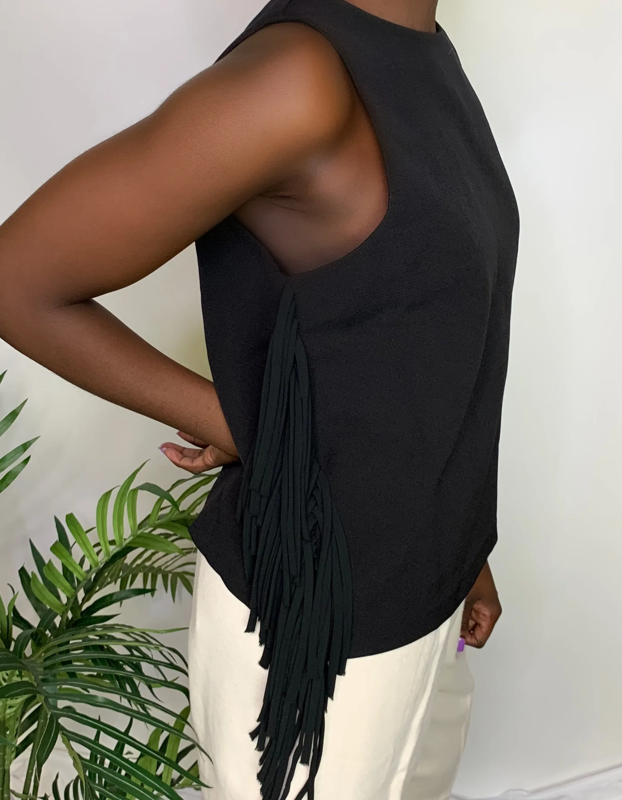 Weekend Vibes Boxy Fringe Top