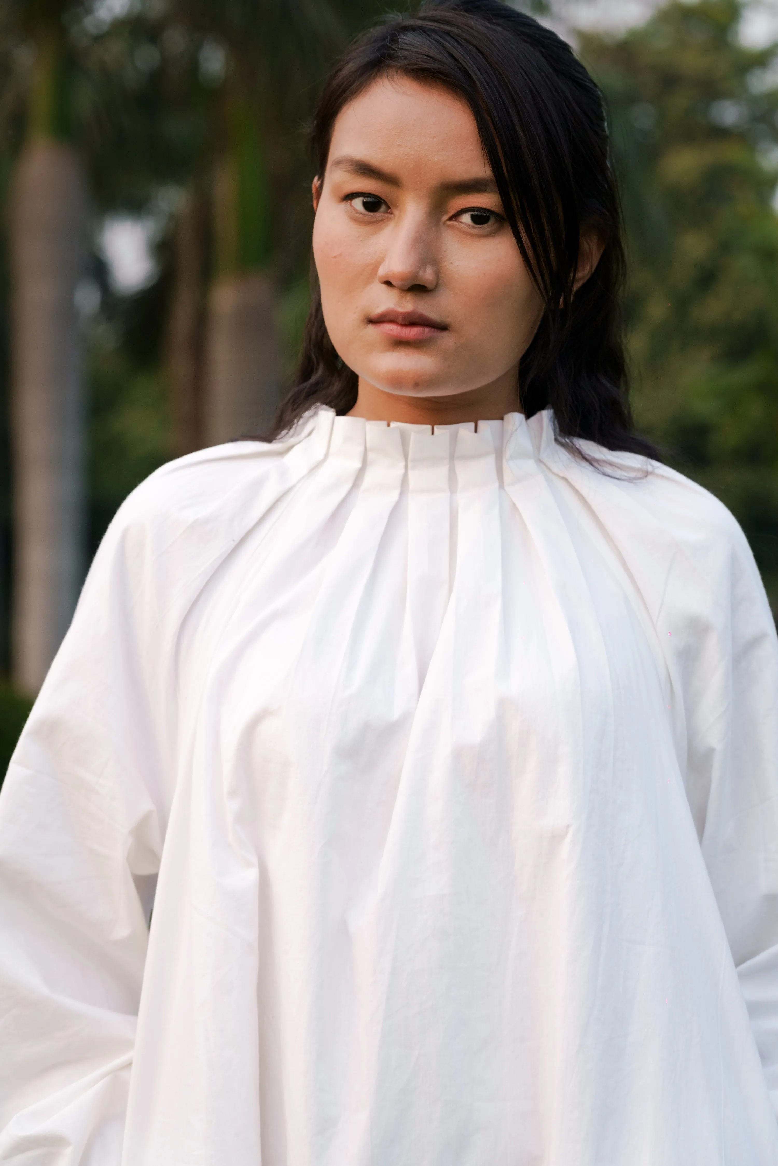 White Cotton Long Dress