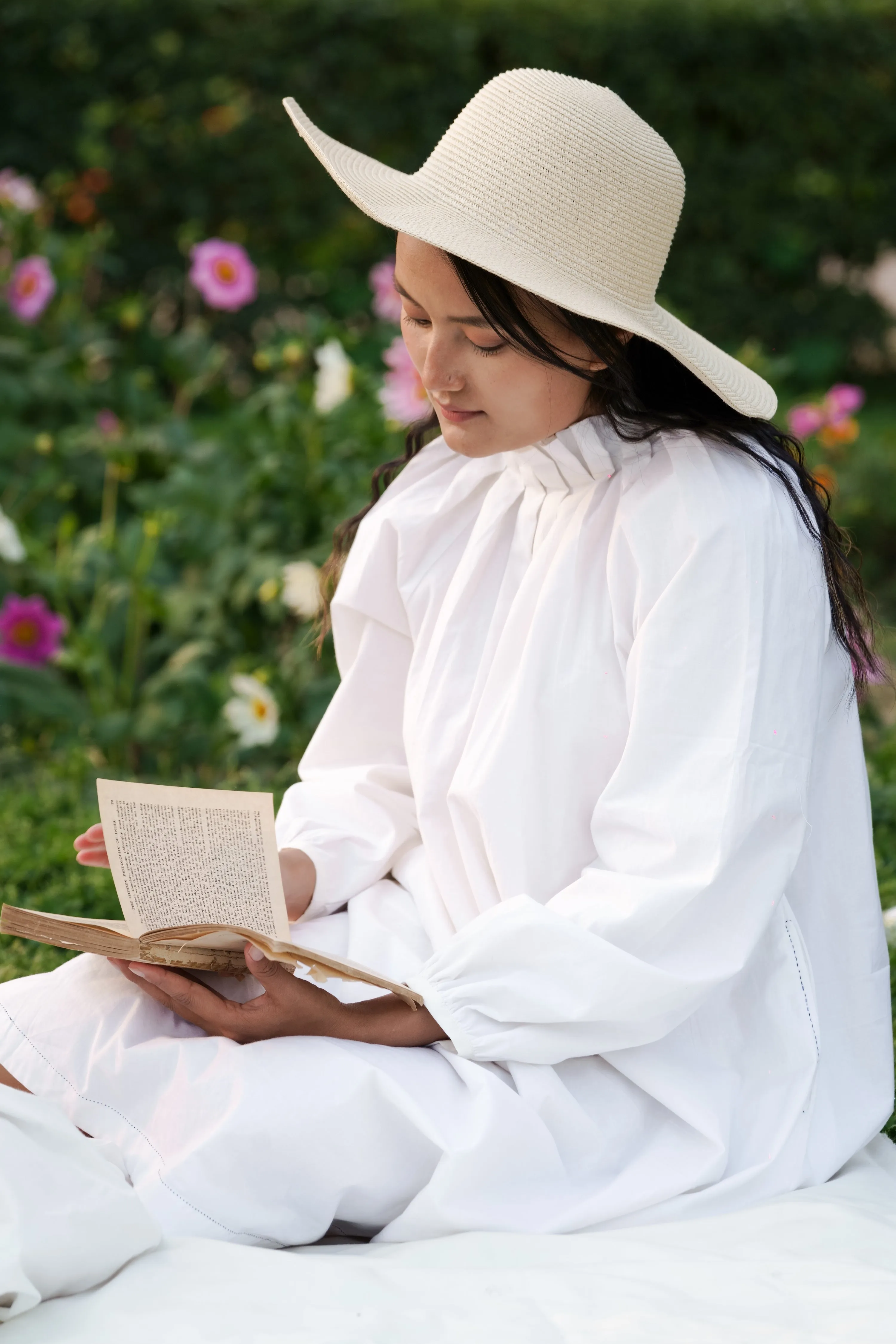 White Cotton Long Dress