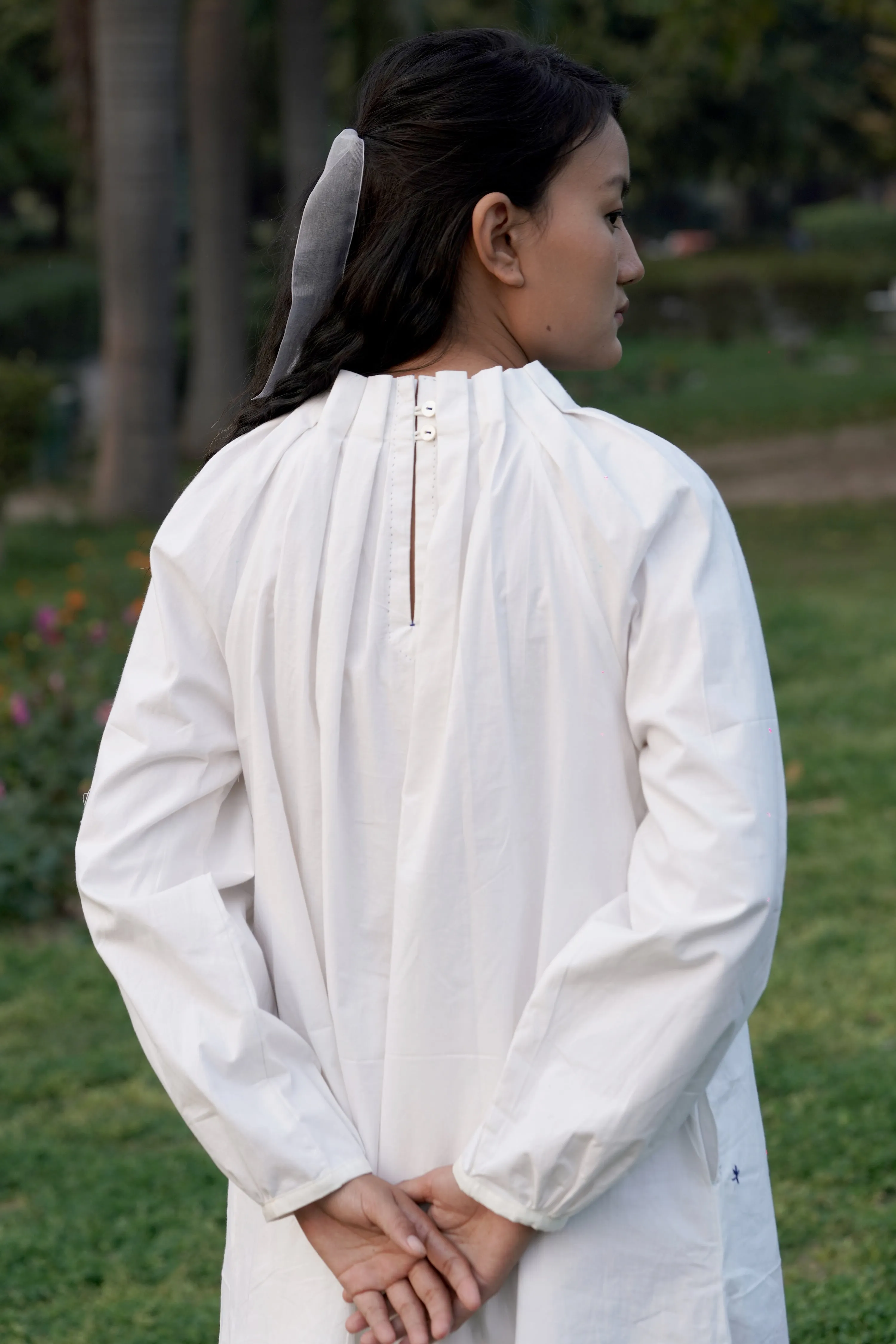 White Cotton Long Dress
