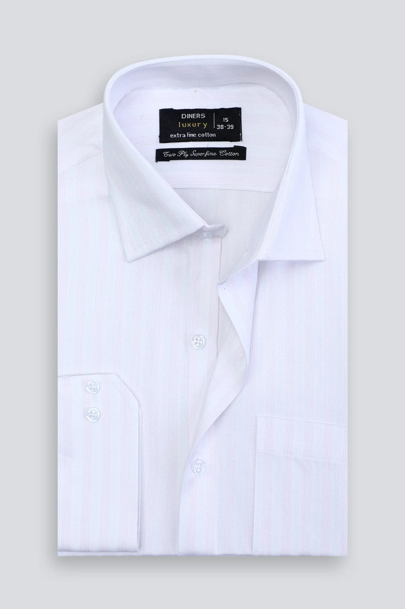 White Pencil Stripe Formal Shirt
