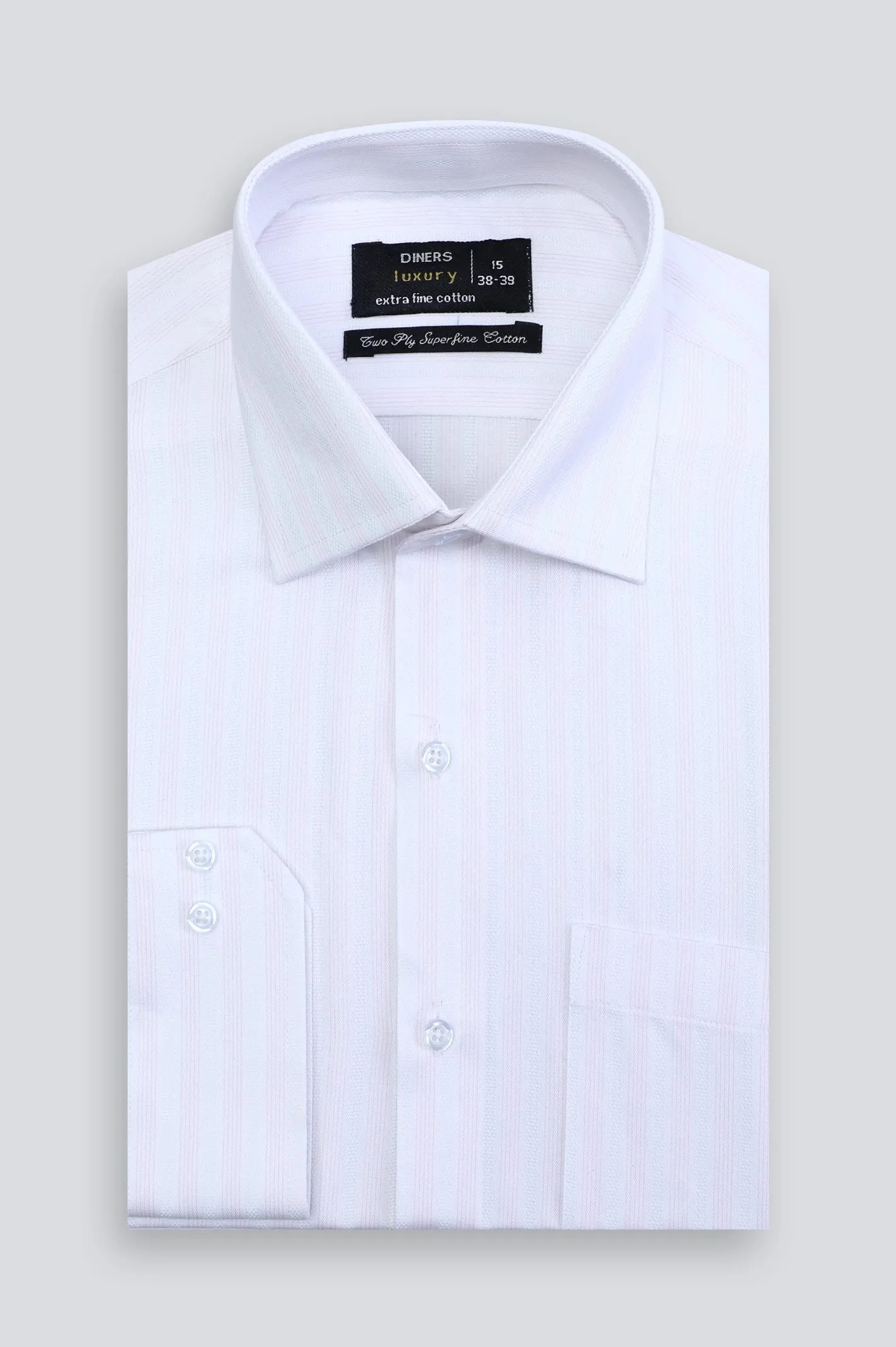 White Pencil Stripe Formal Shirt