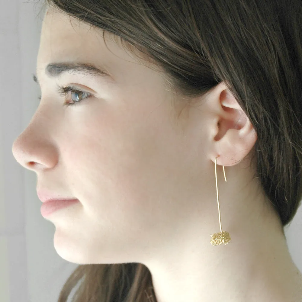 Wire Crochet Earrings - Gold Earrings - Modern Jewelry - Geometric Earrings - Urban Fashion