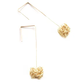 Wire Crochet Earrings - Gold Earrings - Modern Jewelry - Geometric Earrings - Urban Fashion
