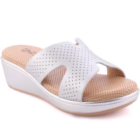 Women “VENUS” Perforated Vamp Wedge Slippers