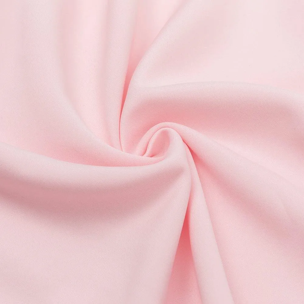 Women's Pink Midi Bandage Dress Strapless Flounce Sleeve - GFIT SPORTS