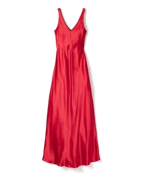 Women's Silk Long Slip | Bordeaux