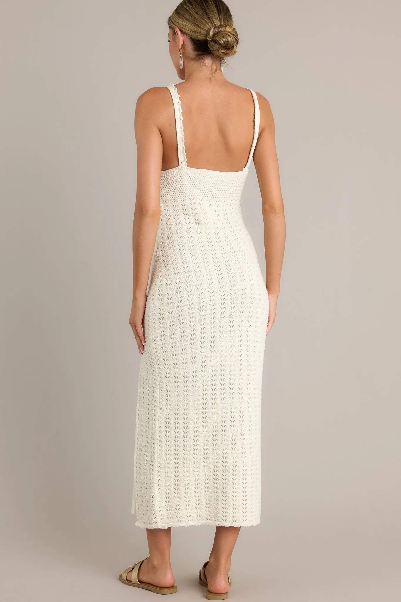 Z Supply Eleena Sandstone Ivory Crochet Midi Dress